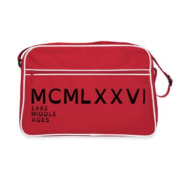1976_LINE_noir - Sac Retro - rouge/blanc - Devant