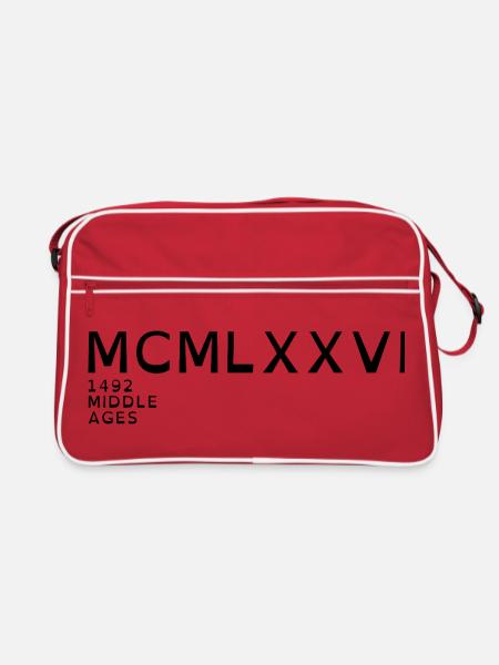 1976_LINE_noir - Sac Retro - rouge/blanc
