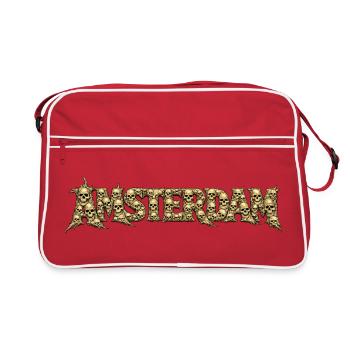 Police du crâne d’AMSTERDAM - Sac Retro - rouge/blanc - Devant