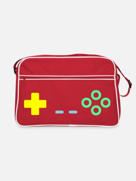 Boutons de manette de jeu Rétro Vector - Sac Retro - rouge/blanc - Devant
