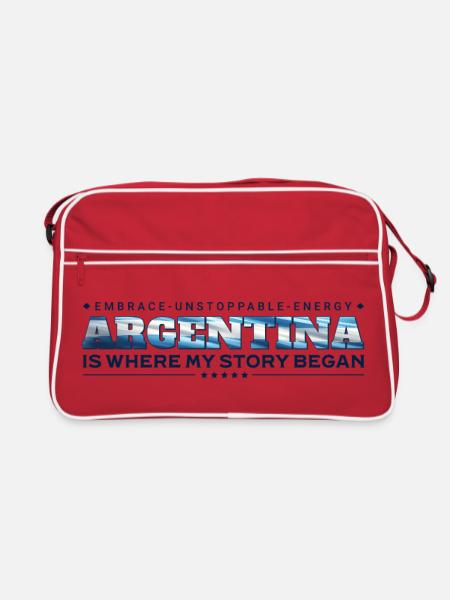 Argentina Is Where My Story Began - Retro Bag - red/white - Front