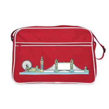 London City Skyline Tower Bridge Line Art - Retro Bag - red/white - Front
