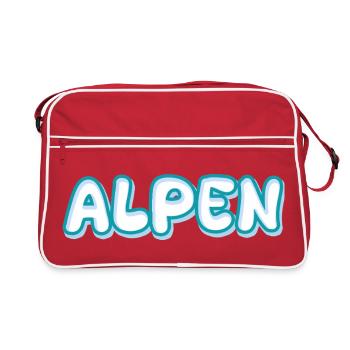 Alps as a mountain - Retro Bag - red/white - Front