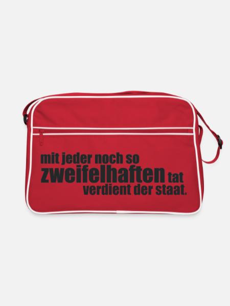zweifelhafte Taten - Retro Tasche - Rot/Weiß - Vorne