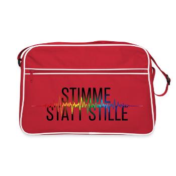 Stimme Statt Stille Pride Statement - Retro Tasche - Rot/Weiß - Vorne