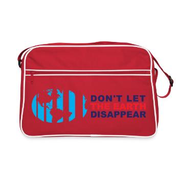 Lass die Erde nicht verschwinden - Retro Tasche - Rot/Weiß - Vorne