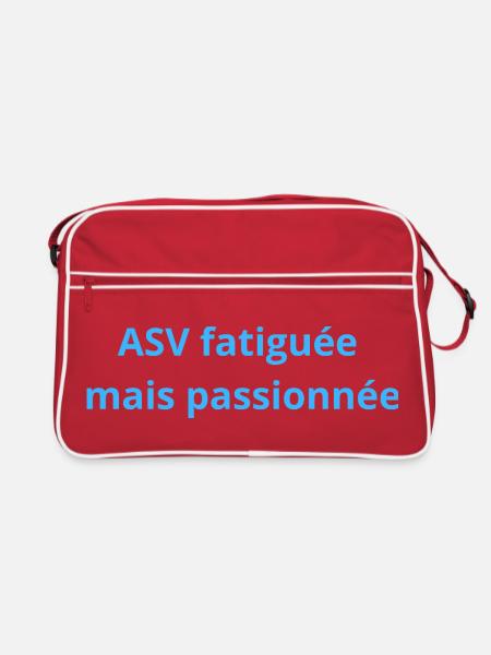 ASV_fatigue_mais_passionne - Sac Retro - rouge/blanc - Devant