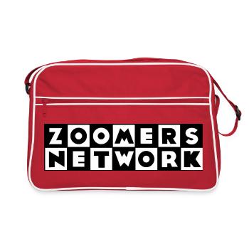 Réseau Zoomers Parodie Hommes Femmes Années 90 et 2000 - Sac Retro - rouge/blanc - Devant