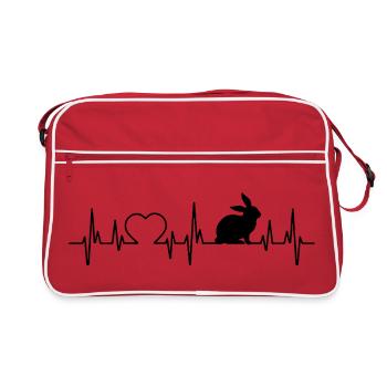 Rabbit heartbeat rabbit - Retro Bag - red/white - Front