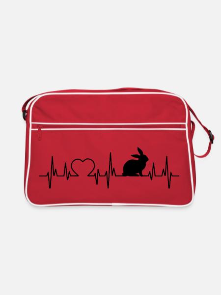 lapine battement de coeur lapin - Sac Retro - rouge/blanc - Devant
