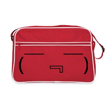 Émotique ( ̄『 ̄) affamée Kaomoji bave - Sac Retro - rouge/blanc - Devant