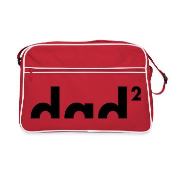 Papa au pouvoir de deux | Père | Fête des pères - Sac Retro - rouge/blanc - Devant