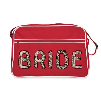 Braut, Junggesellinnenabschied, Leo, JGA - Retro Tasche - Rot/Weiß - Vorne