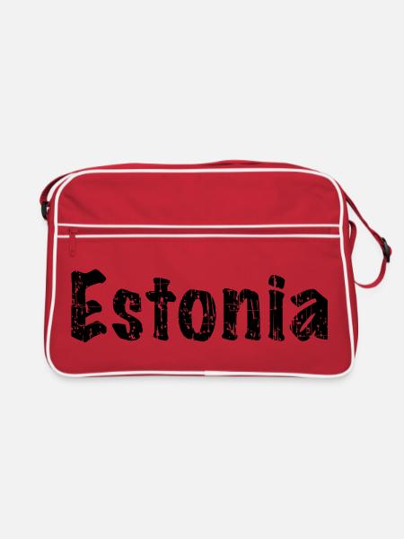 Estonia - Retro Tasche - Rot/Weiß - Vorne
