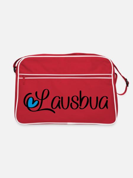 Lausbua - Retro Tasche - Rot/Weiß - Vorne
