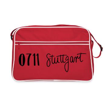 0711 Stuttgart, Allemagne - Sac Retro - rouge/blanc - Devant