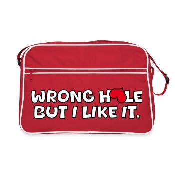 Wrong hole, but i like it - Retro Tasche - Rot/Weiß - Vorne