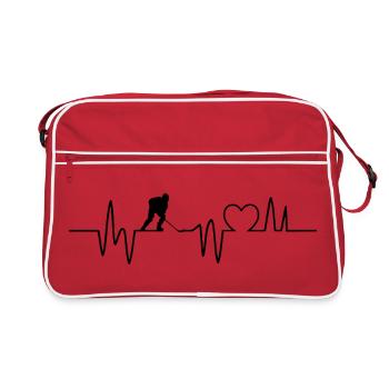 Eishockey Herzschlag Geschenk für Eishockeyspieler - Retro Bag - red/white - Front