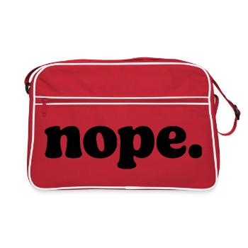 Nope Funny Mood Quote - Retro Bag - red/white - Front