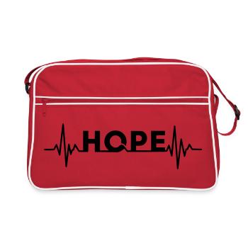 Lettrage HOPE avec battement de cœur – Motif Hope - Sac Retro - rouge/blanc - Devant