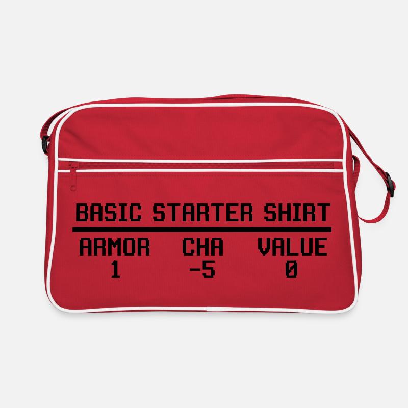 Funny RPG Basic Starter Shirt Stat Block Video Retro Tasche