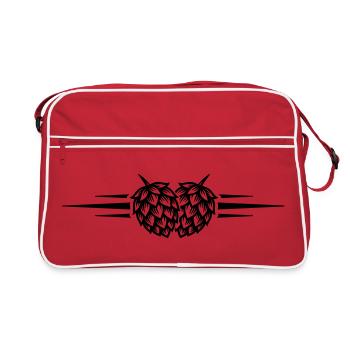 Bière Symbole du houblon - Sac Retro - rouge/blanc - Devant