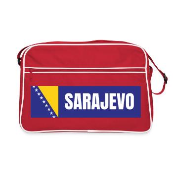 Sarajevo in Bosnia and Herzegovina Flag Colors - Retro Bag - red/white - Front