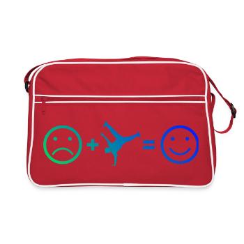 Geschenkidee für einen Breakdancer mit Break Dance - Retro Tasche - Rot/Weiß - Vorne