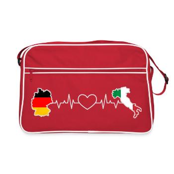 Heartbeat of Germany and Italy - Retro Bag - red/white - Front
