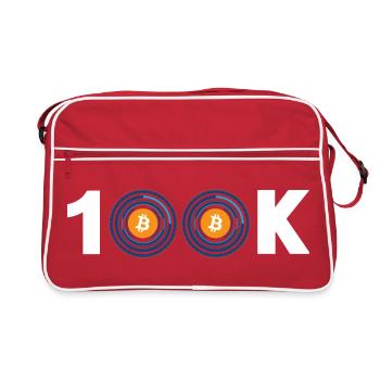Bitcoin Bitcoin BTC 100k Cryptomonnaie - Sac Retro - rouge/blanc - Devant