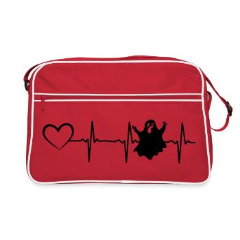 Halloween Heartbeat Heart Ghost Halloween Ghost - Retro Bag - red/white - Front