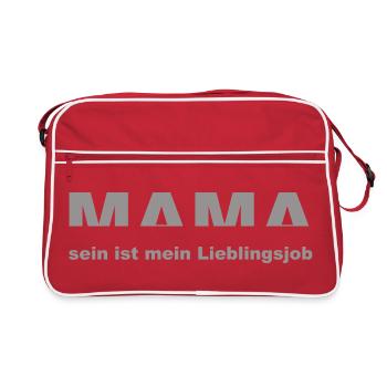 Mama Sein Ist Mein Lieblingsjob - Retro Tasche - Rot/Weiß - Vorne
