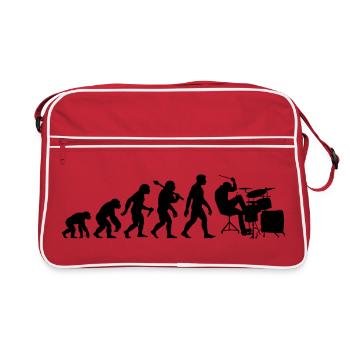 Schlagzeuger Evolution Schlagzeug für Männer Jungs - Retro Tasche - Rot/Weiß - Vorne