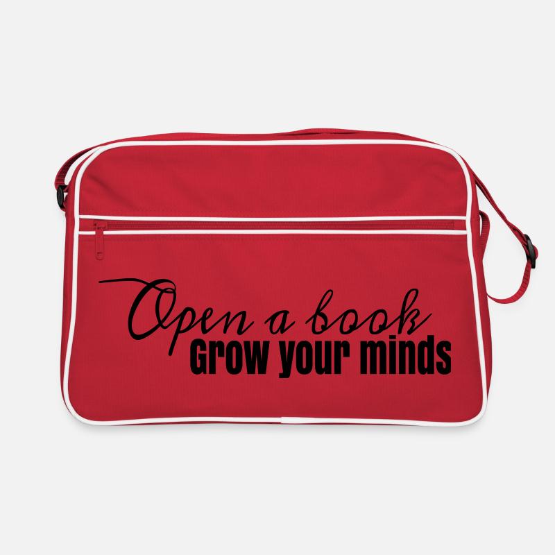 Buchdesign Open A Book, grow your minds Retro Tasche