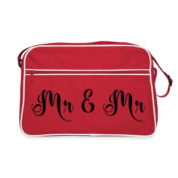 Mr & Mr Hochzeit Design - Retro Tasche - Rot/Weiß - Vorne