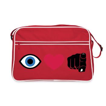 Je t’aime, Rebus | Citation visuelle de Eye Heart You - Sac Retro - rouge/blanc - Devant