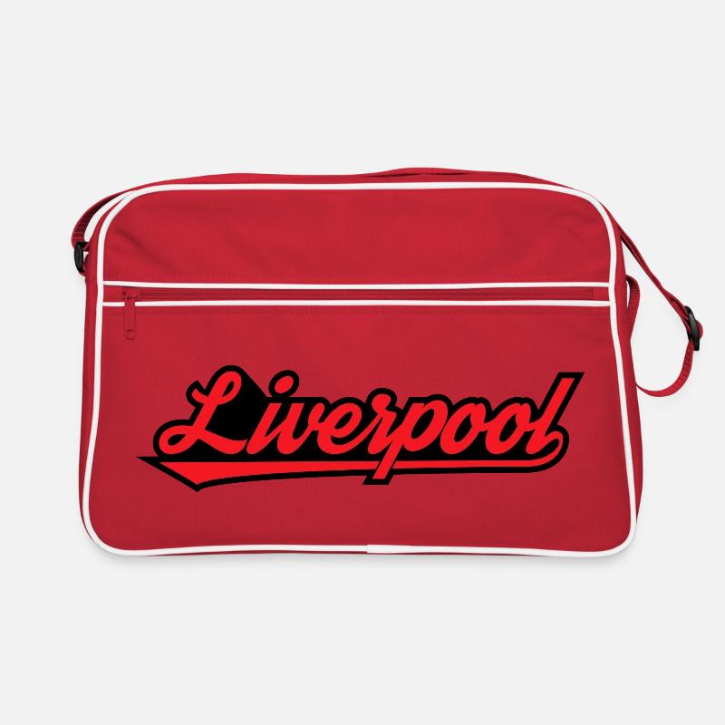 Liverpool Script auf Schwarz Retro Tasche