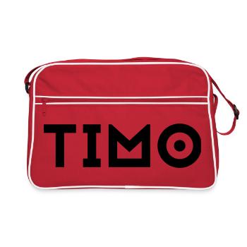 Prénom Timo - Sac Retro - rouge/blanc - Devant