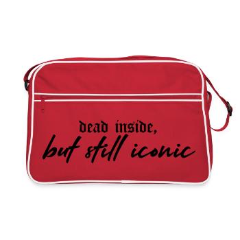 Dead Inside, Still Iconic – Dark & Stylish - Retro Tasche - Rot/Weiß - Vorne
