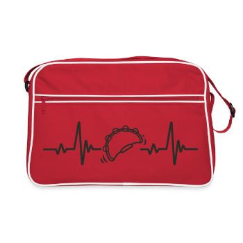 Tambourin Rythme Percussion Instrument Musique Cœu - Sac Retro - rouge/blanc - Devant