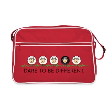 Dare To Be Different – Black Sheep - Retro Bag - red/white - Front
