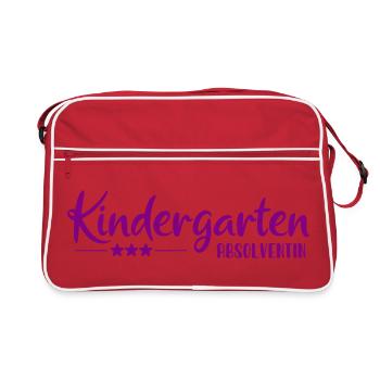 Kindergarten Absolventin - Einschulung - Kita - Retro Tasche - Rot/Weiß - Vorne