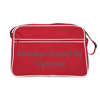 Monday Should Be Optional Office Remote Work Humor - Retro Bag - red/white - Front