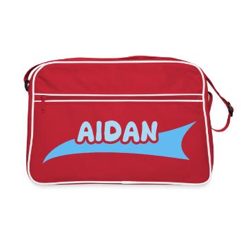 Geschenk für Aidan - Retro Tasche - Rot/Weiß - Vorne