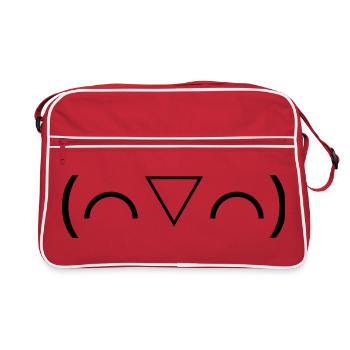 Émotique (⌒▽⌒) riante Kaomoji joyeuse - Sac Retro - rouge/blanc - Devant