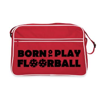 Born to play Floorball - Retro Tasche - Rot/Weiß - Vorne