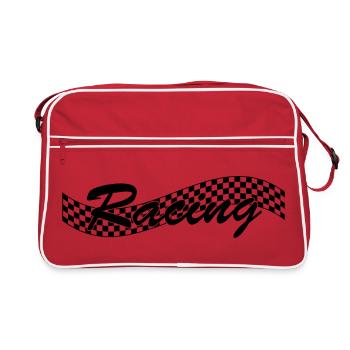 Drapeau à cocher de course - Car Auto Bike Race - Sac Retro - rouge/blanc - Devant