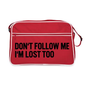 Don t follow me i m lost too - Retro Bag - red/white - Front