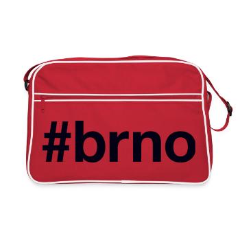 BRNO Hashtag Czech Tschechien - Retro Tasche - Rot/Weiß - Vorne