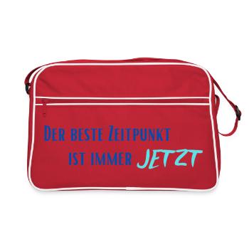 Le meilleur moment, c’est toujours maintenant - Sac Retro - rouge/blanc - Devant